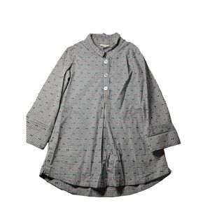 Appleseed's clip dot Blouse‎ Coastal Vibe Women's small 3/4 sleeve tunic